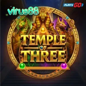 Tampilan antarmuka slot Temple of Three dengan tema kuil Mesir